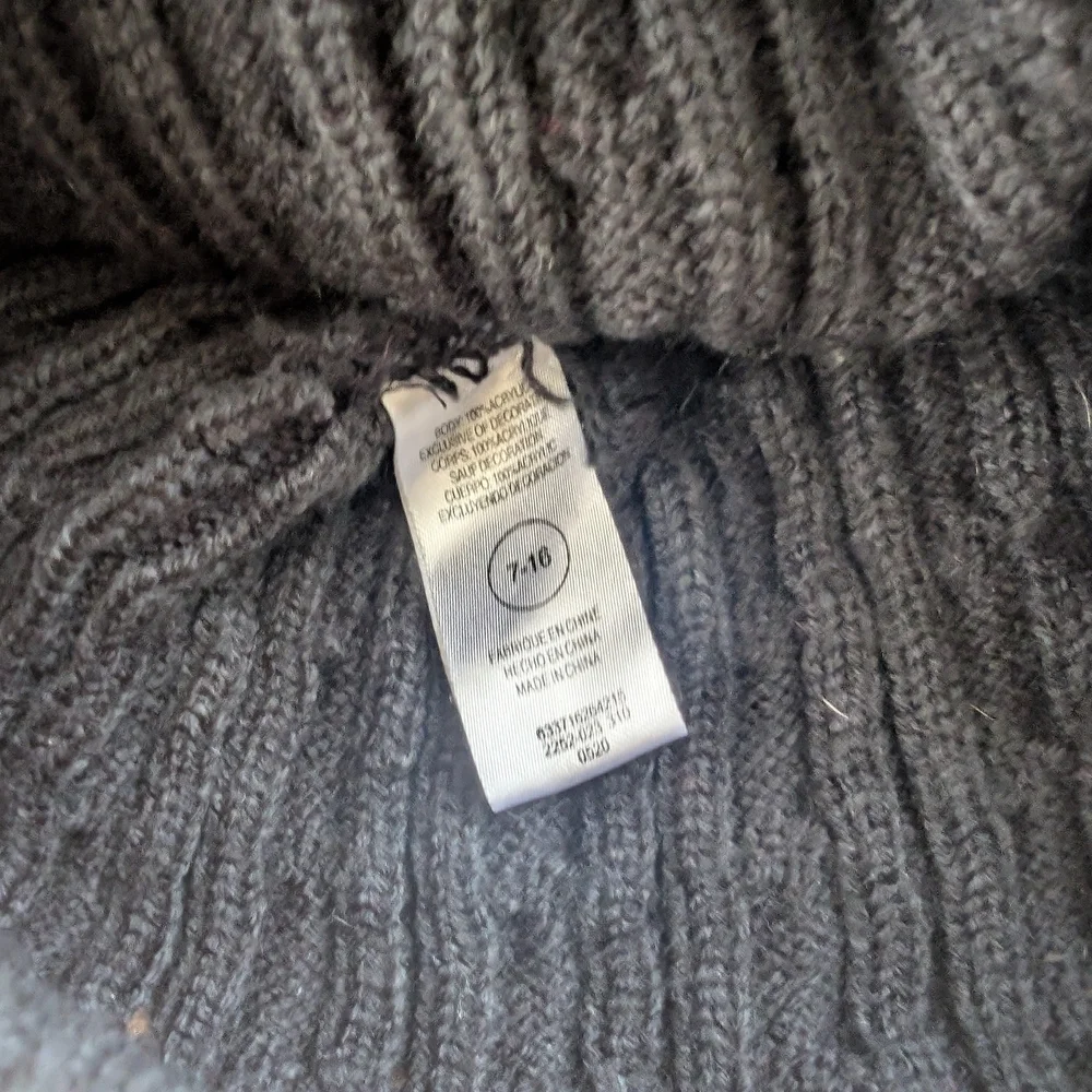 Nike Black Knit Beanie with Pink Logo